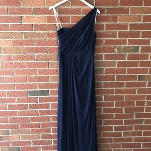 David’s Bridal Navy Bridesmaids Dress